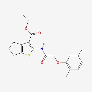 molecular formula C20H23NO4S B4069426 ethyl 2-{[(2,5-dimethylphenoxy)acetyl]amino}-5,6-dihydro-4H-cyclopenta[b]thiophene-3-carboxylate 