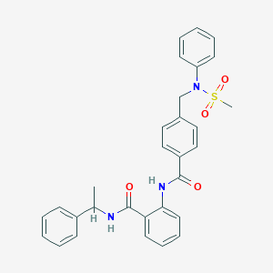 molecular formula C30H29N3O4S B4069432 2-[(4-{[(methylsulfonyl)(phenyl)amino]methyl}benzoyl)amino]-N-(1-phenylethyl)benzamide 