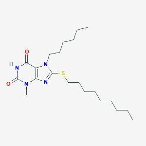 molecular formula C21H36N4O2S B406944 7-hexyl-3-methyl-8-(nonylsulfanyl)-3,7-dihydro-1H-purine-2,6-dione CAS No. 329702-95-6