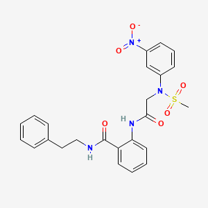 molecular formula C24H24N4O6S B4069440 2-{[N-(methylsulfonyl)-N-(3-nitrophenyl)glycyl]amino}-N-(2-phenylethyl)benzamide 