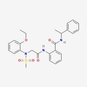 molecular formula C26H29N3O5S B4069446 2-{[N-(2-ethoxyphenyl)-N-(methylsulfonyl)glycyl]amino}-N-(1-phenylethyl)benzamide 