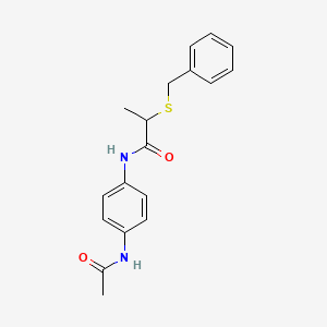 molecular formula C18H20N2O2S B4069449 N-[4-(acetylamino)phenyl]-2-(benzylthio)propanamide 