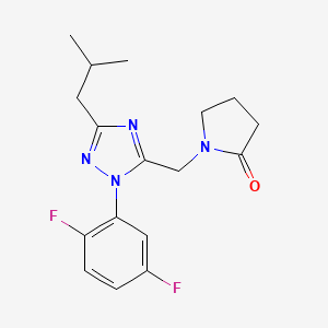 molecular formula C17H20F2N4O B4069457 1-{[1-(2,5-difluorophenyl)-3-isobutyl-1H-1,2,4-triazol-5-yl]methyl}pyrrolidin-2-one 