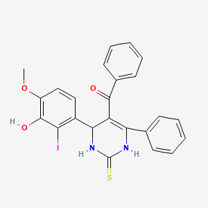 molecular formula C24H19IN2O3S B4069467 [4-(3-hydroxy-2-iodo-4-methoxyphenyl)-6-phenyl-2-thioxo-1,2,3,4-tetrahydro-5-pyrimidinyl](phenyl)methanone 
