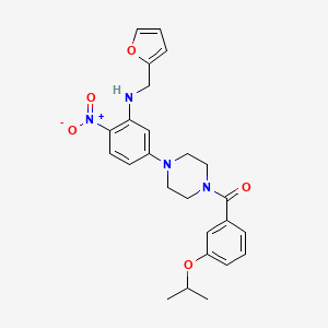 molecular formula C25H28N4O5 B4069482 (2-furylmethyl){5-[4-(3-isopropoxybenzoyl)-1-piperazinyl]-2-nitrophenyl}amine 
