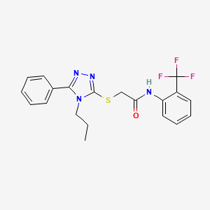 molecular formula C20H19F3N4OS B4069489 2-[(5-phenyl-4-propyl-4H-1,2,4-triazol-3-yl)thio]-N-[2-(trifluoromethyl)phenyl]acetamide 