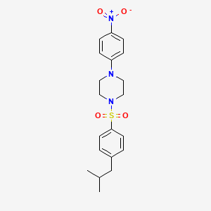 molecular formula C20H25N3O4S B4069501 1-[(4-isobutylphenyl)sulfonyl]-4-(4-nitrophenyl)piperazine 