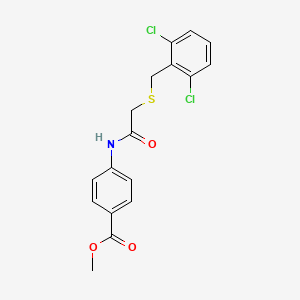 molecular formula C17H15Cl2NO3S B4069518 methyl 4-({[(2,6-dichlorobenzyl)thio]acetyl}amino)benzoate 