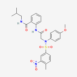 molecular formula C27H30N4O7S B4069558 N-isobutyl-2-({N-(4-methoxyphenyl)-N-[(4-methyl-3-nitrophenyl)sulfonyl]glycyl}amino)benzamide 