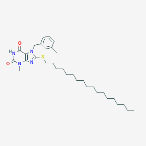 3-methyl-7-(3-methylbenzyl)-8-(octadecylsulfanyl)-3,7-dihydro-1H-purine-2,6-dione