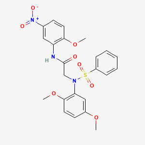 molecular formula C23H23N3O8S B4069572 N~2~-(2,5-dimethoxyphenyl)-N~1~-(2-methoxy-5-nitrophenyl)-N~2~-(phenylsulfonyl)glycinamide 
