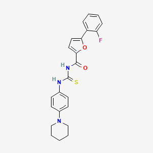 molecular formula C23H22FN3O2S B4069577 5-(2-fluorophenyl)-N-({[4-(1-piperidinyl)phenyl]amino}carbonothioyl)-2-furamide 