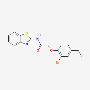 molecular formula C17H15BrN2O2S B4069584 N-1,3-benzothiazol-2-yl-2-(2-bromo-4-ethylphenoxy)acetamide 