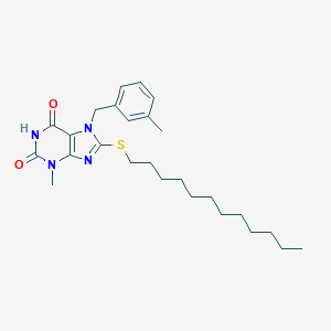 8-(dodecylsulfanyl)-3-methyl-7-(3-methylbenzyl)-3,7-dihydro-1H-purine-2,6-dione