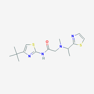 molecular formula C15H22N4OS2 B4069592 N-(4-tert-butyl-1,3-thiazol-2-yl)-2-{methyl[1-(1,3-thiazol-2-yl)ethyl]amino}acetamide 