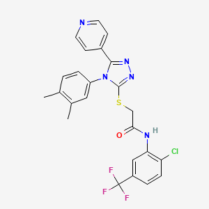 molecular formula C24H19ClF3N5OS B4069599 N-[2-chloro-5-(trifluoromethyl)phenyl]-2-{[4-(3,4-dimethylphenyl)-5-(4-pyridinyl)-4H-1,2,4-triazol-3-yl]thio}acetamide 