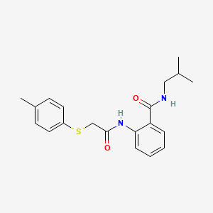 molecular formula C20H24N2O2S B4069625 N-isobutyl-2-({[(4-methylphenyl)thio]acetyl}amino)benzamide 
