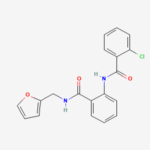 molecular formula C19H15ClN2O3 B4069637 2-chloro-N-(2-{[(2-furylmethyl)amino]carbonyl}phenyl)benzamide 