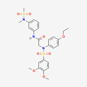 molecular formula C26H31N3O8S2 B4069651 N~2~-[(3,4-dimethoxyphenyl)sulfonyl]-N~2~-(4-ethoxyphenyl)-N~1~-{3-[methyl(methylsulfonyl)amino]phenyl}glycinamide 