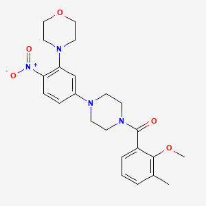molecular formula C23H28N4O5 B4069667 4-{5-[4-(2-methoxy-3-methylbenzoyl)-1-piperazinyl]-2-nitrophenyl}morpholine 