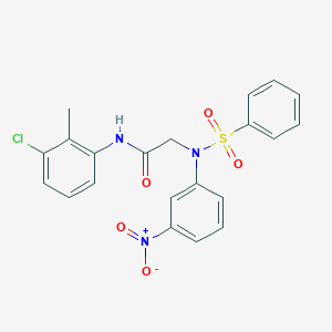 N-(3-chloro-2-methylphenyl)-2-[{3-nitrophenyl}(phenylsulfonyl)amino]acetamide