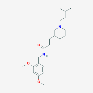 molecular formula C22H36N2O3 B4069672 N-(2,4-dimethoxybenzyl)-3-[1-(3-methylbutyl)-3-piperidinyl]propanamide 