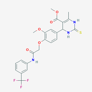 molecular formula C23H22F3N3O5S B4069685 methyl 4-[3-methoxy-4-(2-oxo-2-{[3-(trifluoromethyl)phenyl]amino}ethoxy)phenyl]-6-methyl-2-thioxo-1,2,3,4-tetrahydro-5-pyrimidinecarboxylate 