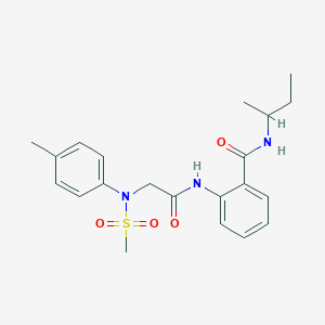 molecular formula C21H27N3O4S B4069688 N-(sec-butyl)-2-{[N-(4-methylphenyl)-N-(methylsulfonyl)glycyl]amino}benzamide 