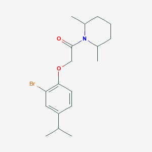 molecular formula C18H26BrNO2 B4069695 1-[(2-bromo-4-isopropylphenoxy)acetyl]-2,6-dimethylpiperidine 