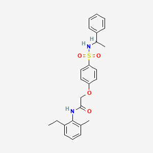 molecular formula C25H28N2O4S B4069698 N-(2-ethyl-6-methylphenyl)-2-(4-{[(1-phenylethyl)amino]sulfonyl}phenoxy)acetamide 