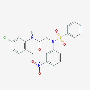 molecular formula C21H18ClN3O5S B406970 N-(5-chloro-2-methylphenyl)-2-[{3-nitrophenyl}(phenylsulfonyl)amino]acetamide 
