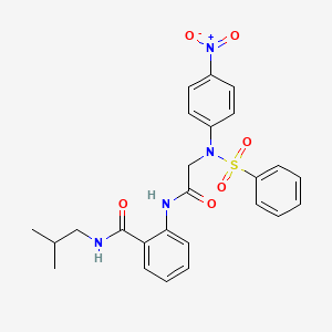 molecular formula C25H26N4O6S B4069736 N-isobutyl-2-{[N-(4-nitrophenyl)-N-(phenylsulfonyl)glycyl]amino}benzamide 