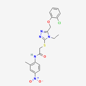 molecular formula C20H20ClN5O4S B4069746 2-({5-[(2-chlorophenoxy)methyl]-4-ethyl-4H-1,2,4-triazol-3-yl}thio)-N-(2-methyl-4-nitrophenyl)acetamide 