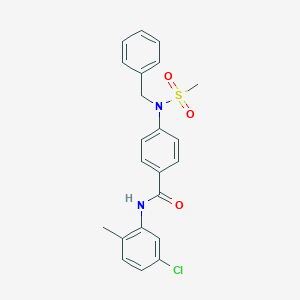 molecular formula C22H21ClN2O3S B406975 N-(5-chloro-2-methylphenyl)-4-[(methylsulfonyl)(phenylmethyl)amino]benzamide 