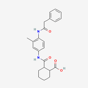 molecular formula C23H26N2O4 B4069758 2-[({3-methyl-4-[(phenylacetyl)amino]phenyl}amino)carbonyl]cyclohexanecarboxylic acid 