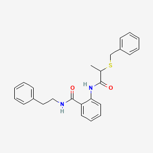 molecular formula C25H26N2O2S B4069766 2-{[2-(benzylthio)propanoyl]amino}-N-(2-phenylethyl)benzamide 
