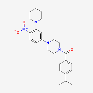 molecular formula C25H32N4O3 B4069767 1-(4-isopropylbenzoyl)-4-[4-nitro-3-(1-piperidinyl)phenyl]piperazine 