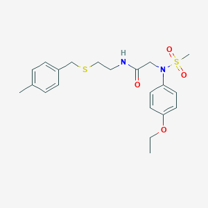 molecular formula C21H28N2O4S2 B406977 2-[4-ethoxy(methylsulfonyl)anilino]-N-{2-[(4-methylbenzyl)sulfanyl]ethyl}acetamide 