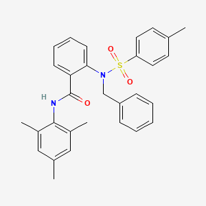 molecular formula C30H30N2O3S B4069770 2-{benzyl[(4-methylphenyl)sulfonyl]amino}-N-mesitylbenzamide 