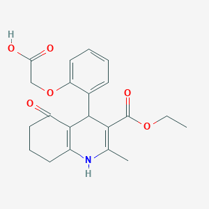 molecular formula C21H23NO6 B4069789 {2-[3-(ethoxycarbonyl)-2-methyl-5-oxo-1,4,5,6,7,8-hexahydro-4-quinolinyl]phenoxy}acetic acid 
