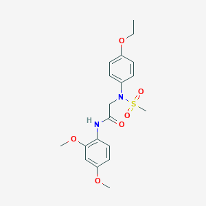 molecular formula C19H24N2O6S B406979 N-(2,4-dimethoxyphenyl)-2-[4-ethoxy(methylsulfonyl)anilino]acetamide 