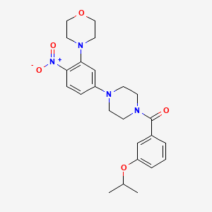 molecular formula C24H30N4O5 B4069795 4-{5-[4-(3-isopropoxybenzoyl)-1-piperazinyl]-2-nitrophenyl}morpholine 
