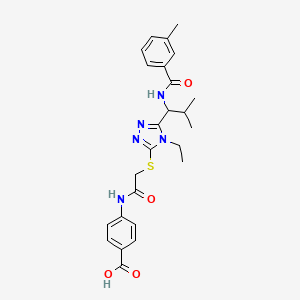 molecular formula C25H29N5O4S B4069797 4-({[(4-ethyl-5-{2-methyl-1-[(3-methylbenzoyl)amino]propyl}-4H-1,2,4-triazol-3-yl)thio]acetyl}amino)benzoic acid 