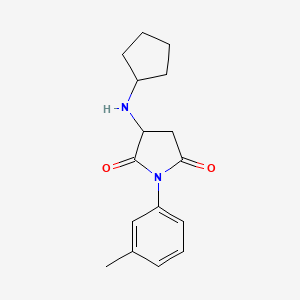 molecular formula C16H20N2O2 B4069799 3-(cyclopentylamino)-1-(3-methylphenyl)-2,5-pyrrolidinedione 