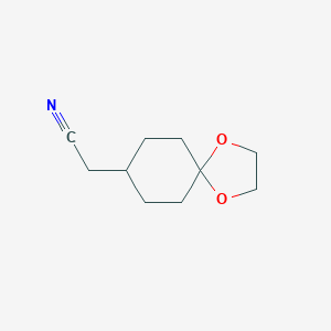 molecular formula C10H15NO2 B040698 1,4-二氧杂螺[4.5]癸烷-8-乙腈 CAS No. 124499-37-2