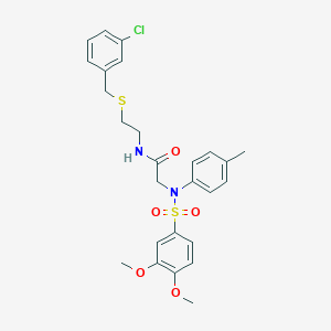 N-{2-[(3-chlorobenzyl)sulfanyl]ethyl}-2-{[(3,4-dimethoxyphenyl)sulfonyl]-4-methylanilino}acetamide
