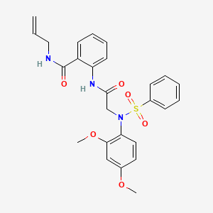 molecular formula C26H27N3O6S B4069814 N-allyl-2-{[N-(2,4-dimethoxyphenyl)-N-(phenylsulfonyl)glycyl]amino}benzamide 