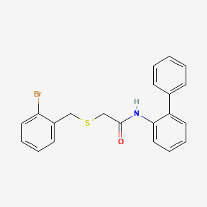 molecular formula C21H18BrNOS B4069817 N-2-biphenylyl-2-[(2-bromobenzyl)thio]acetamide 