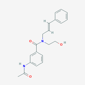 3-(acetylamino)-N-(2-hydroxyethyl)-N-[(2E)-3-phenylprop-2-en-1-yl]benzamide