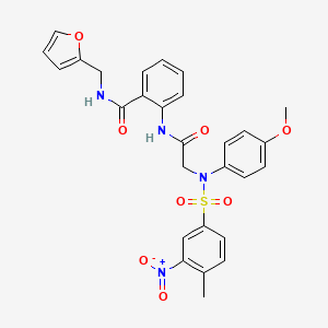 molecular formula C28H26N4O8S B4069857 N-(2-furylmethyl)-2-({N-(4-methoxyphenyl)-N-[(4-methyl-3-nitrophenyl)sulfonyl]glycyl}amino)benzamide 